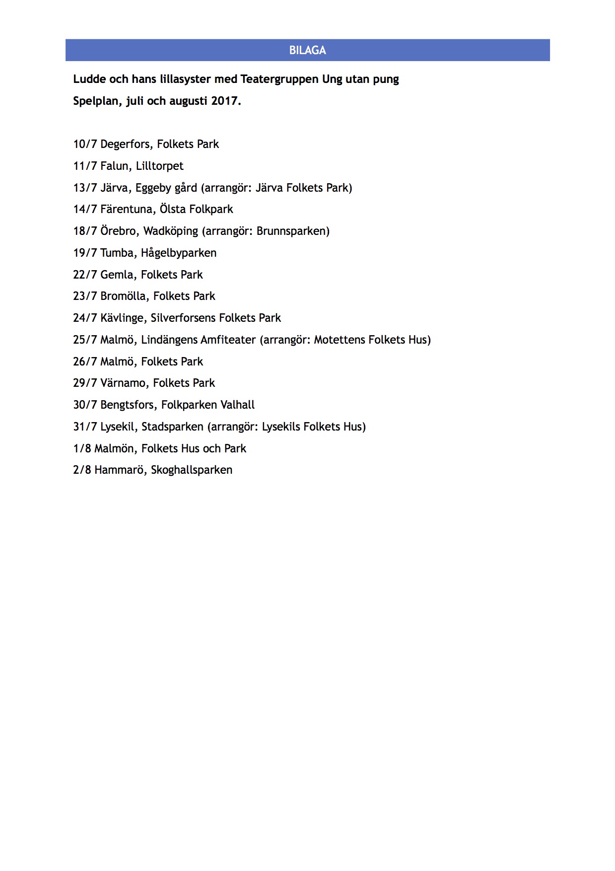 Ludde bilaga kontrakt spelplan sommaren